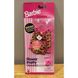 1996 Barbie FLOWER PRETTY Fashions Neon Vintage Retro Mod‎ NEW NIP NOS Pink